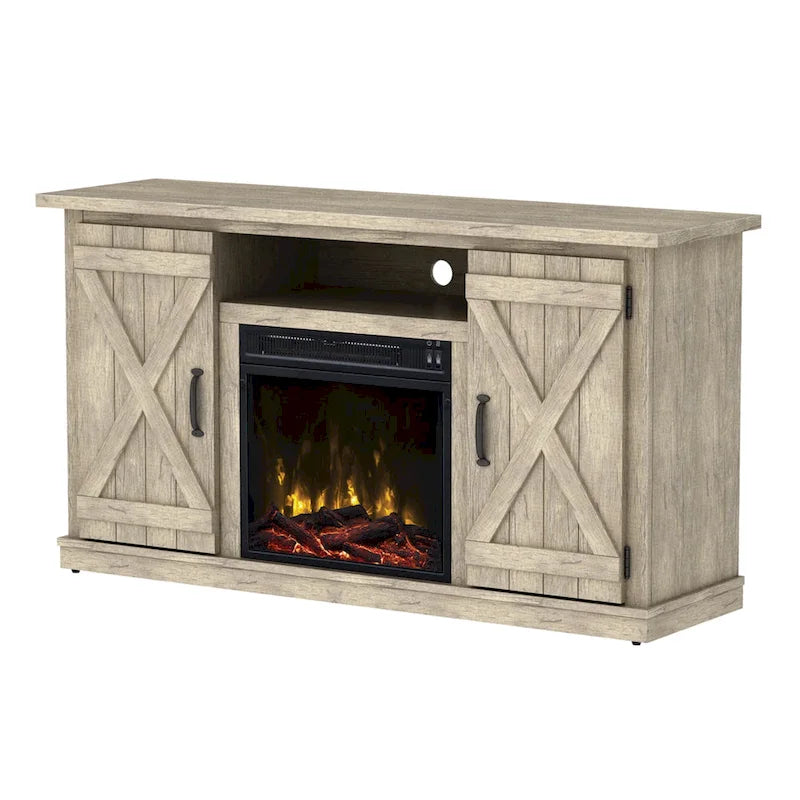 Cottonwood Fireplace TV Stand for TVs up to 55, Ashland Pine - 47.5 inches in width