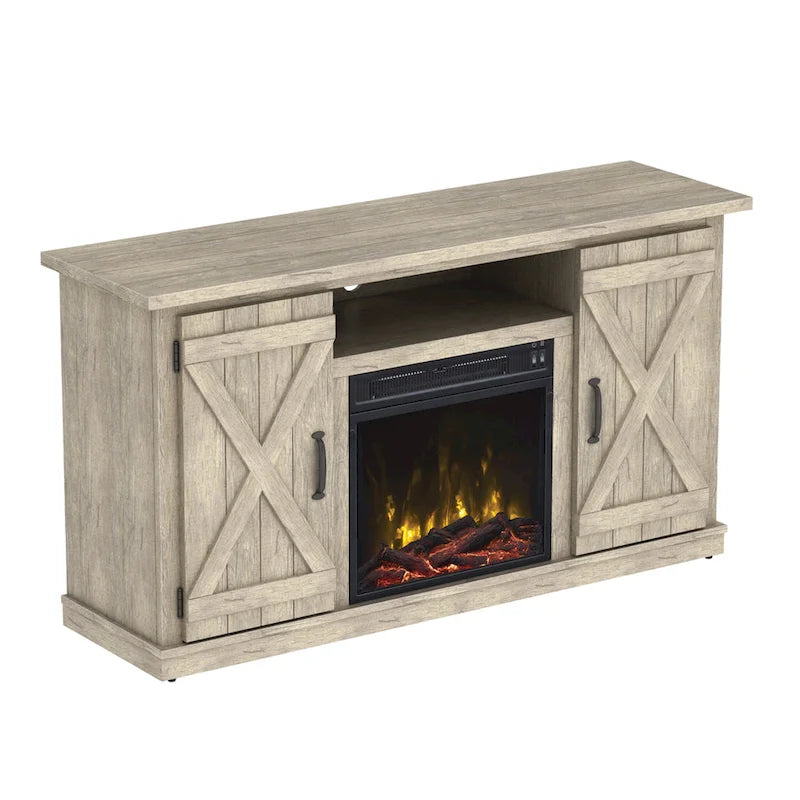 Cottonwood Fireplace TV Stand for TVs up to 55, Ashland Pine - 47.5 inches in width