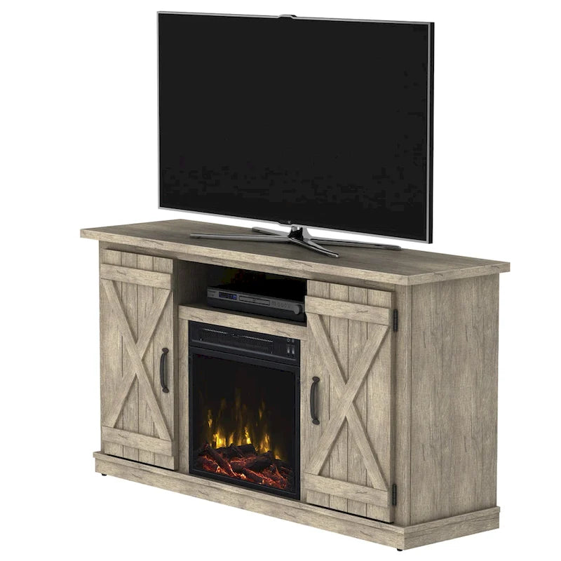 Cottonwood Fireplace TV Stand for TVs up to 55, Ashland Pine - 47.5 inches in width