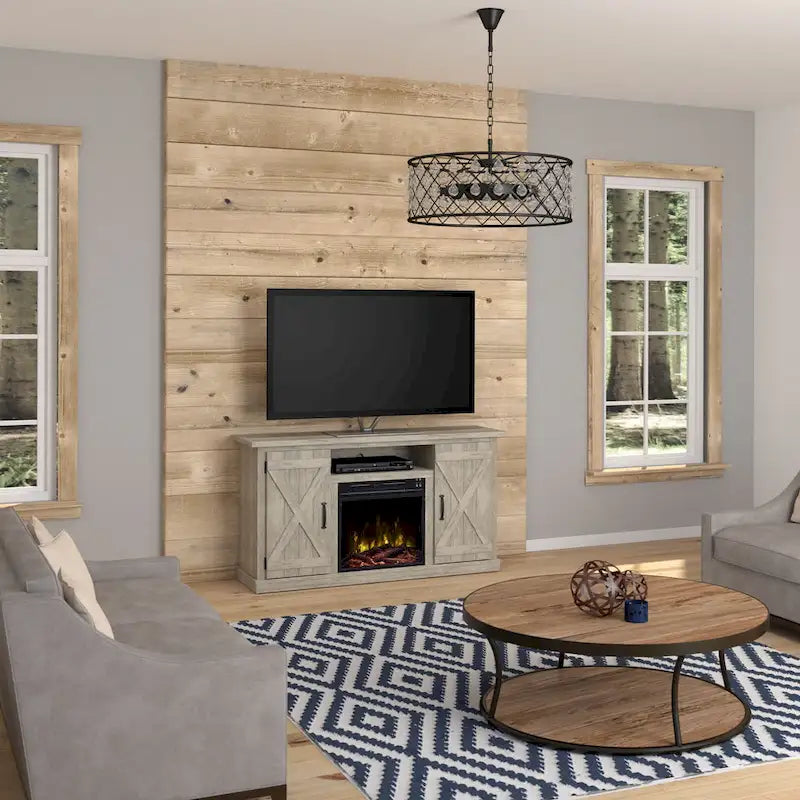 Cottonwood Fireplace TV Stand for TVs up to 55, Ashland Pine - 47.5 inches in width