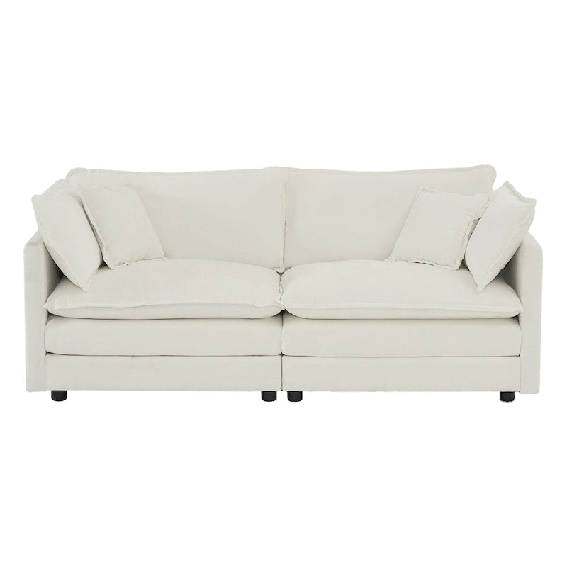 2 Seater Loveseat and Chair Set, 2 Piece Sofa & Chair Set, Loveseat and Accent Chair , 2-Piece Upholstered Chenille Sofa Living