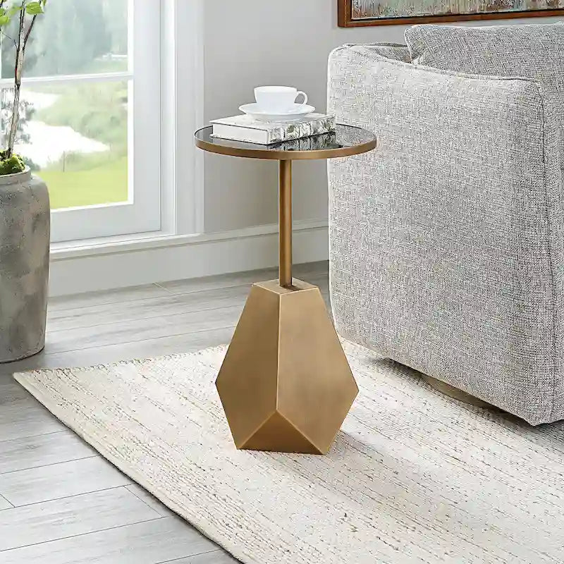 Uttermost Comet Geometric Bronze Accent Table - 14W x 24H x 14D