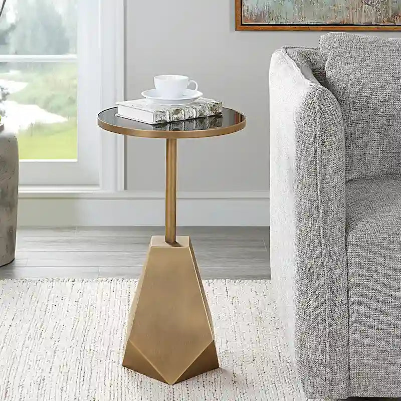 Uttermost Comet Geometric Bronze Accent Table - 14W x 24H x 14D