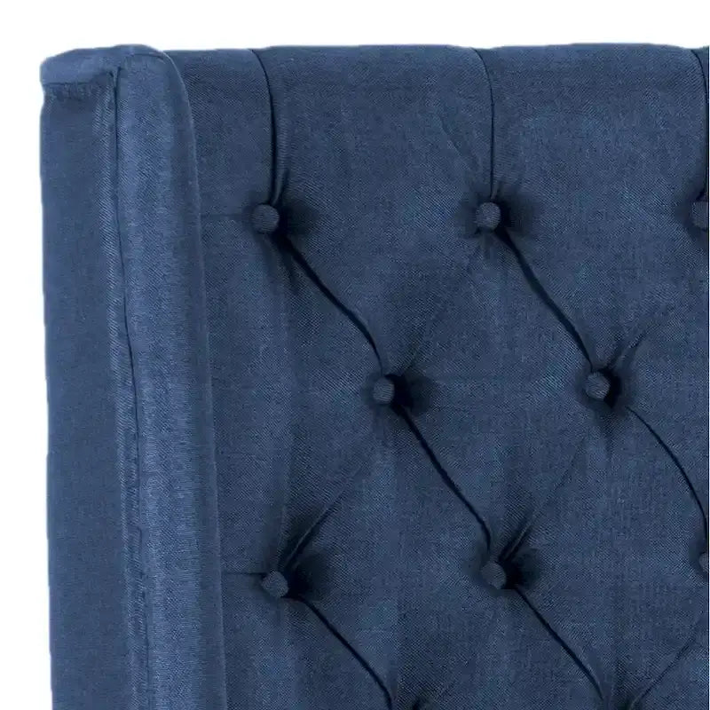 SAFAVIEH Shandra Taupe Linen Upholstered Tufted Wingback Headboard (Full)