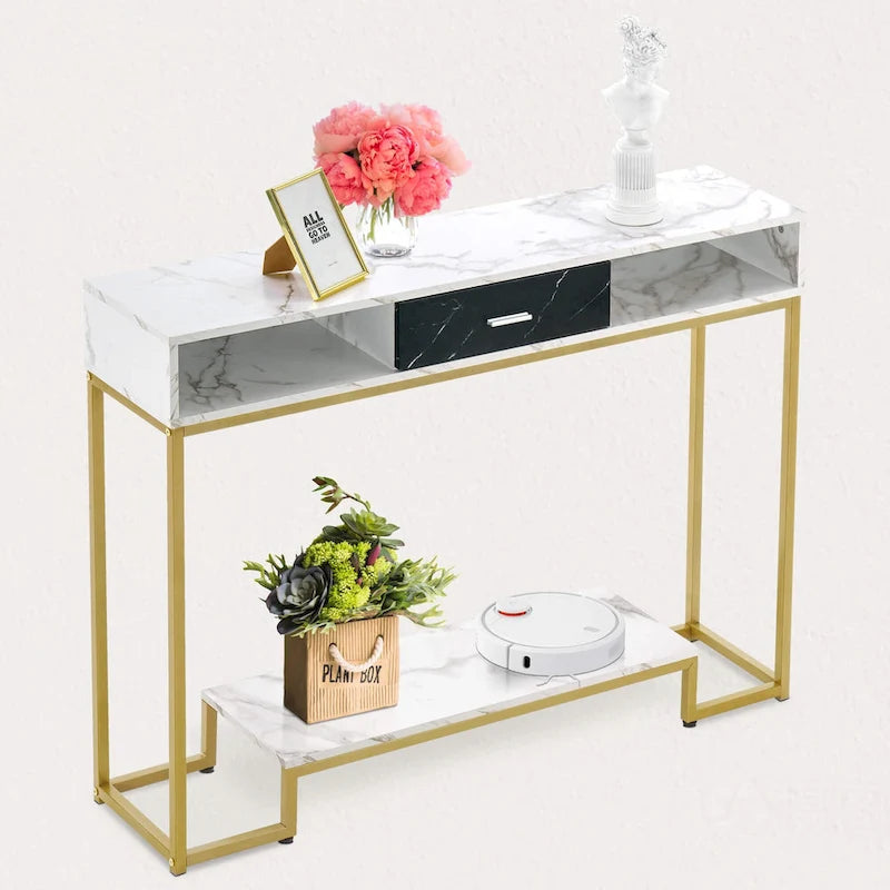 Ivinta Console Table,Entryway Table with Shoe Storage,Narrow Long Sofa Table