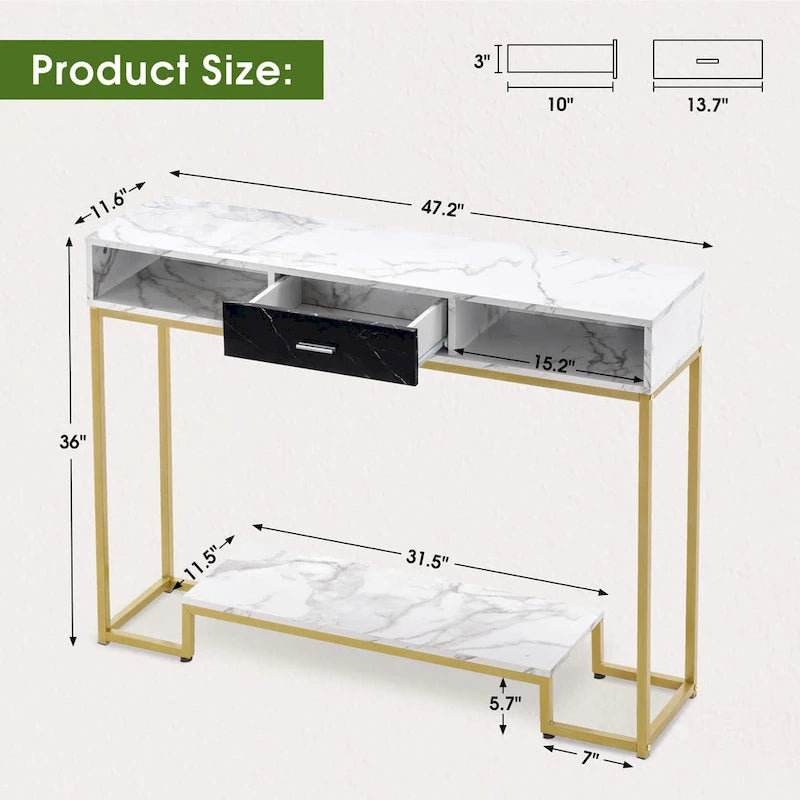 Ivinta Console Table,Entryway Table with Shoe Storage,Narrow Long Sofa Table