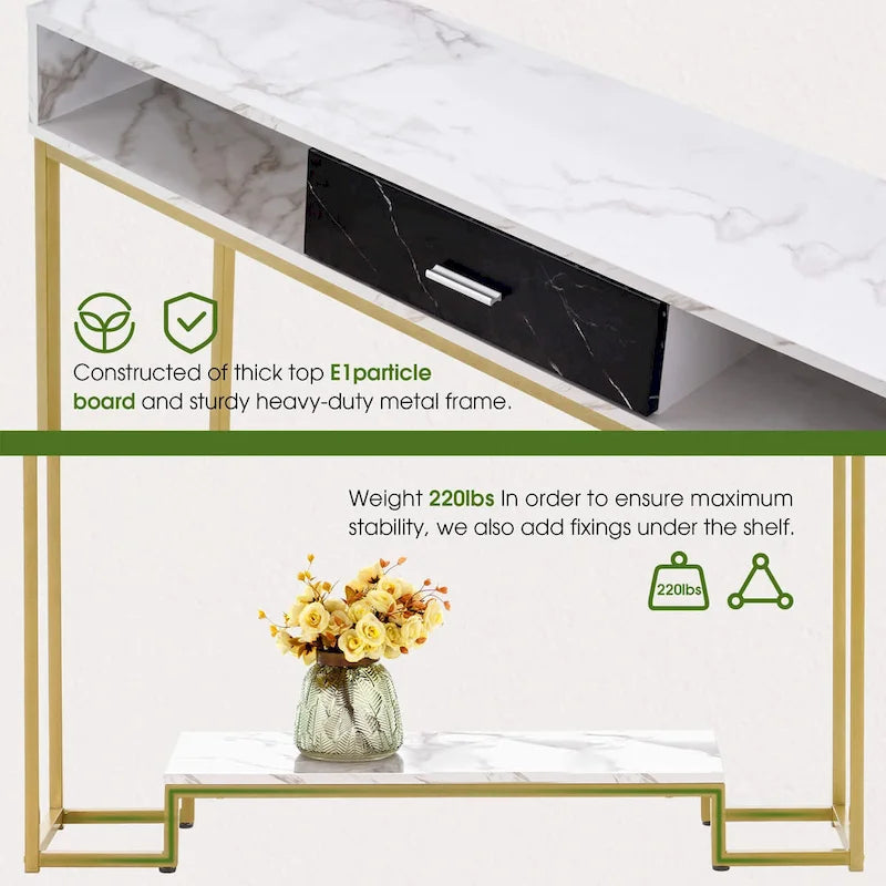 Ivinta Console Table,Entryway Table with Shoe Storage,Narrow Long Sofa Table