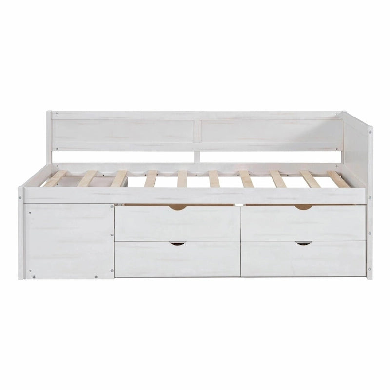 Daybed with Storage Drawers and Shelves