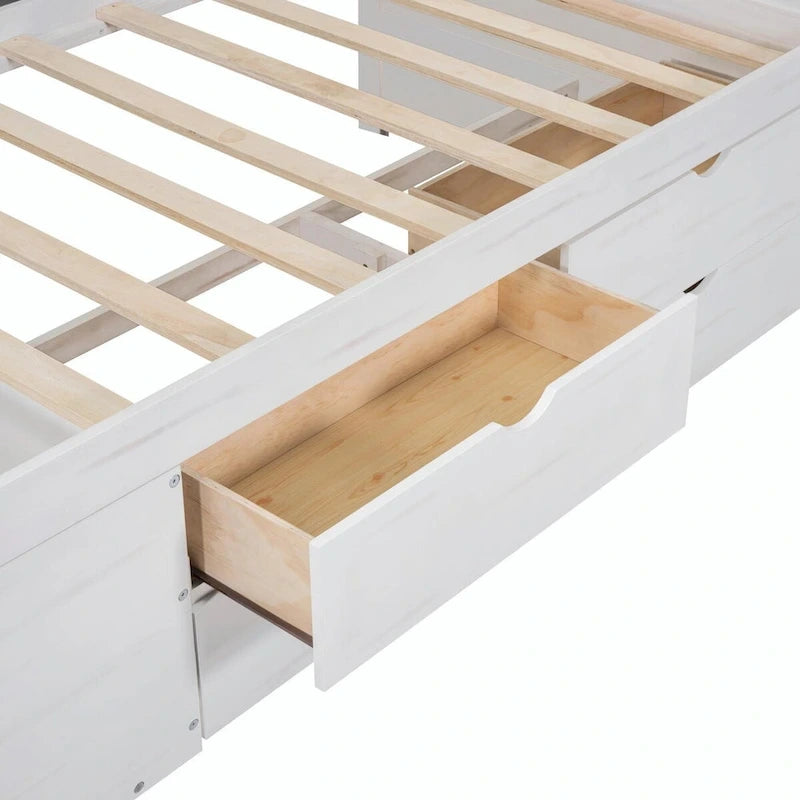 Daybed with Storage Drawers and Shelves