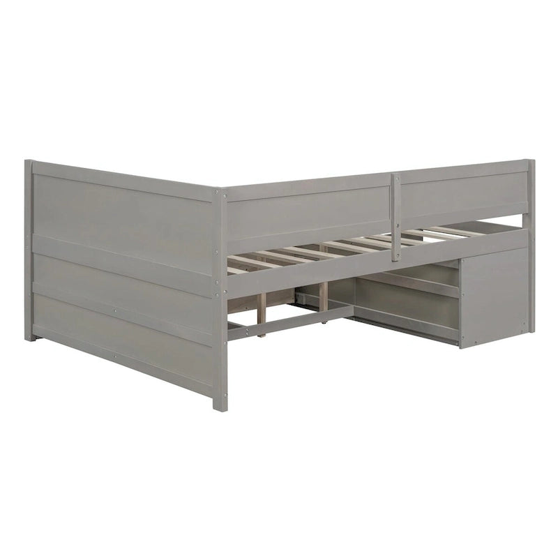 Daybed with Storage Drawers and Shelves