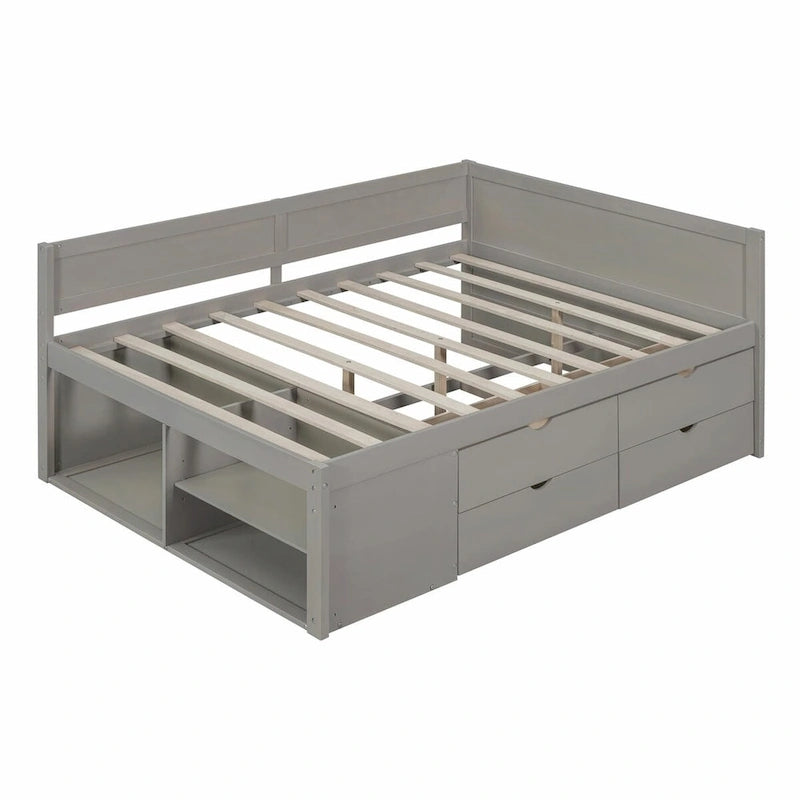 Daybed with Storage Drawers and Shelves