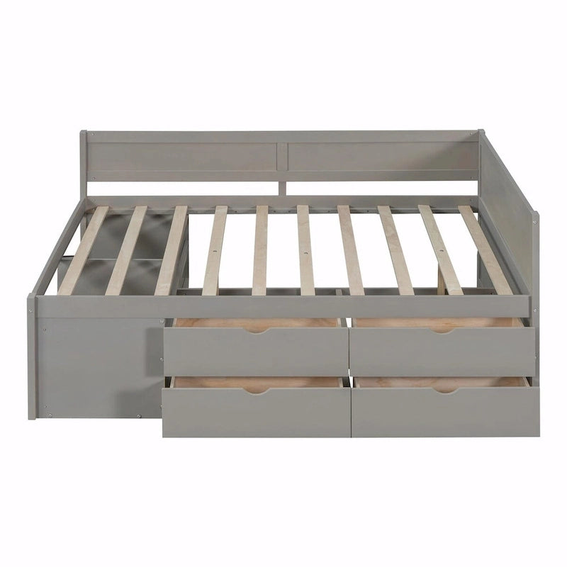 Daybed with Storage Drawers and Shelves