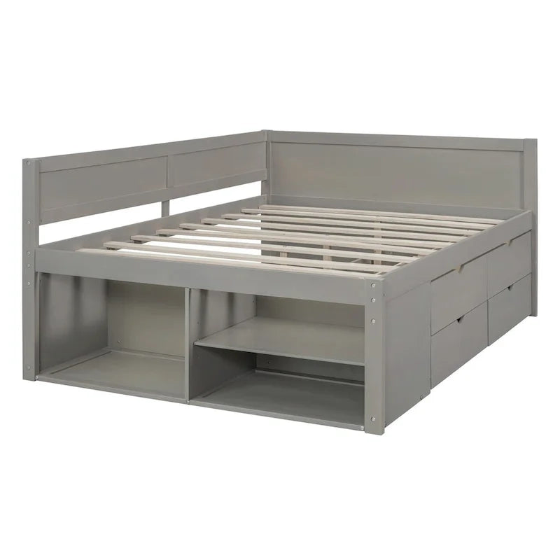 Daybed with Storage Drawers and Shelves