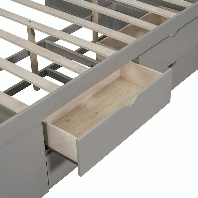Daybed with Storage Drawers and Shelves