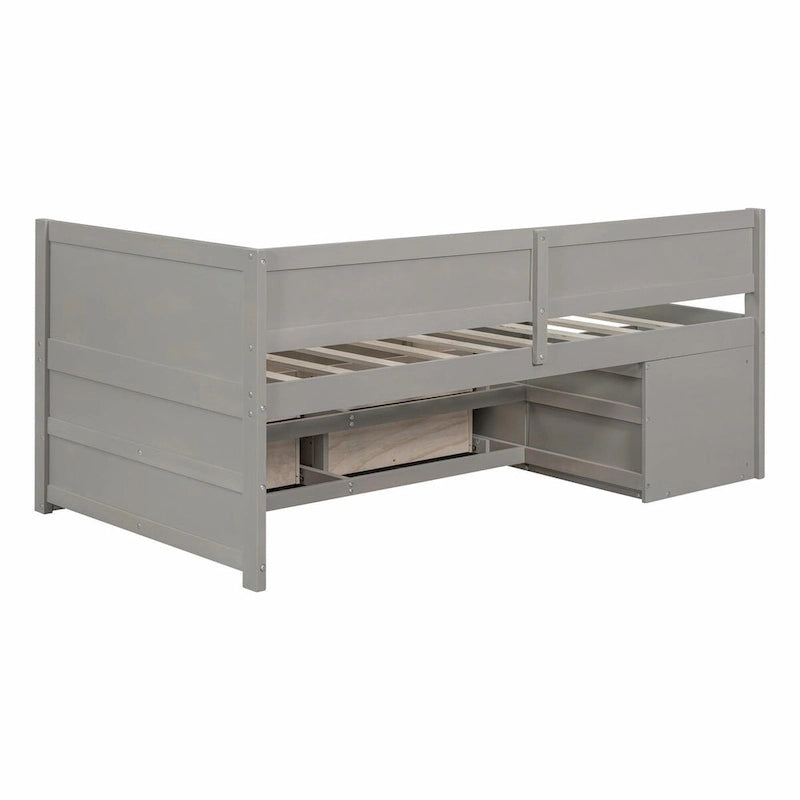 Daybed with Storage Drawers and Shelves
