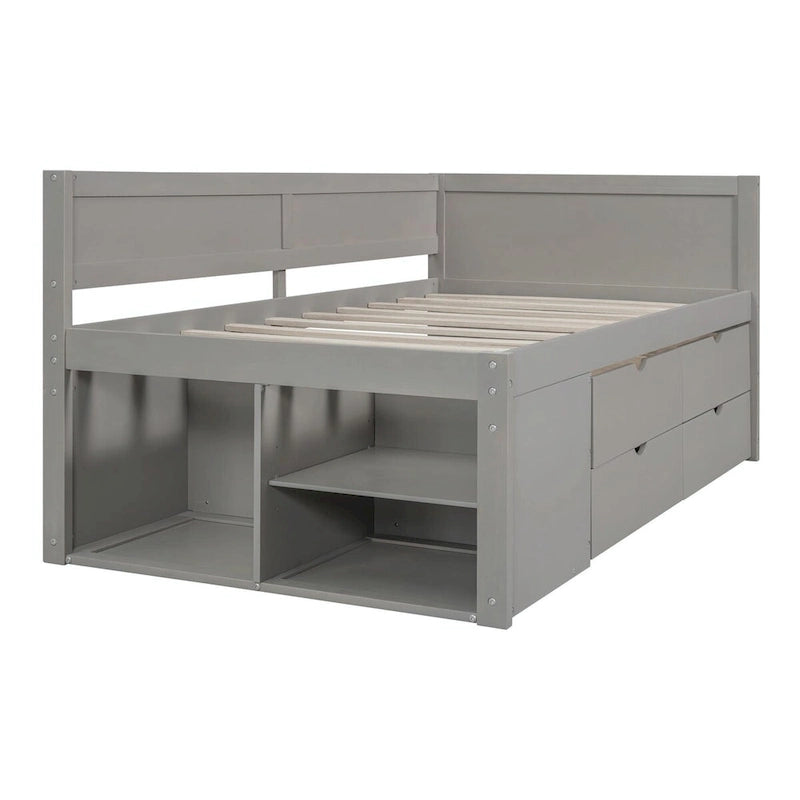 Daybed with Storage Drawers and Shelves