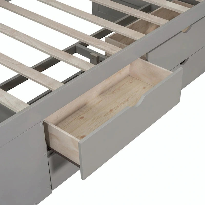 Daybed with Storage Drawers and Shelves