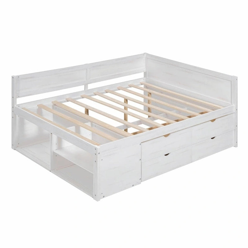 Daybed with Storage Drawers and Shelves