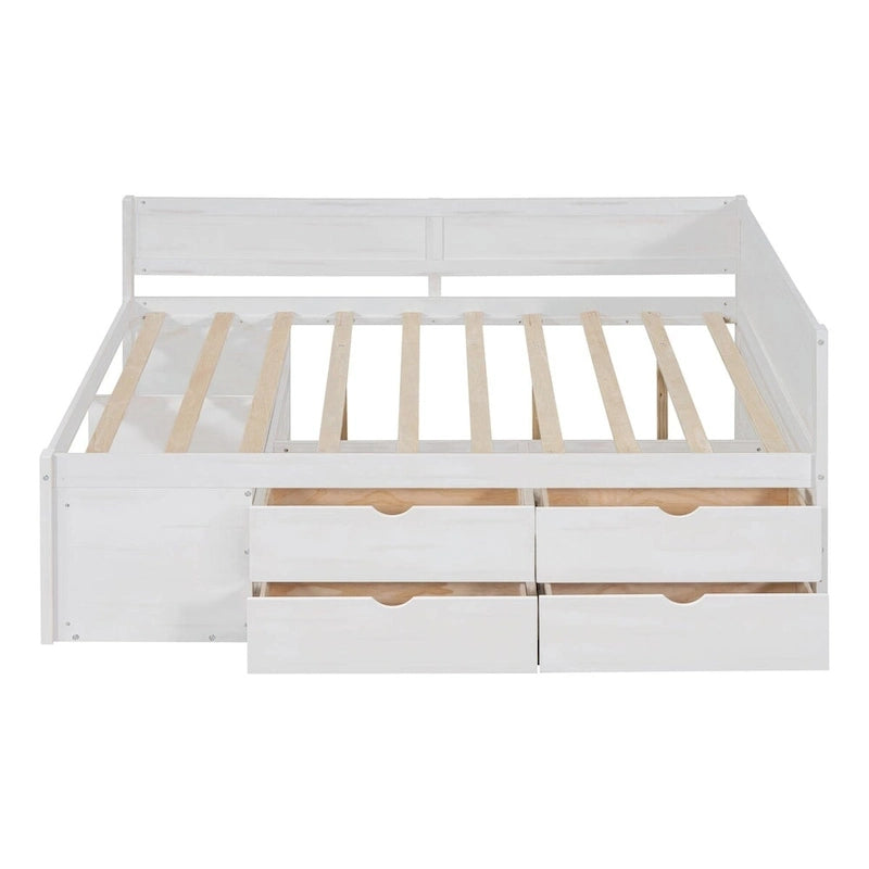Daybed with Storage Drawers and Shelves