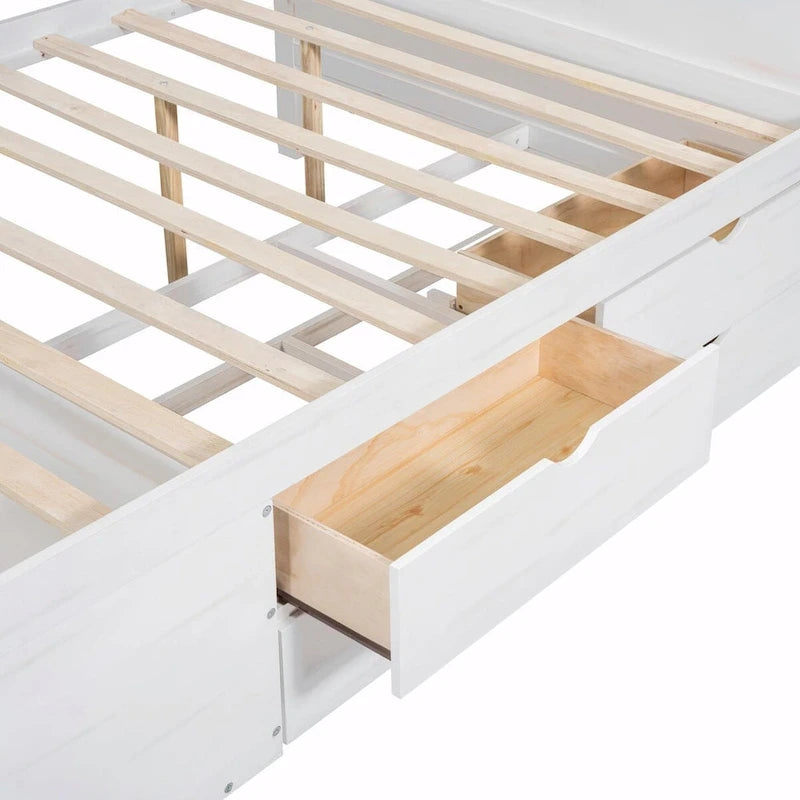 Daybed with Storage Drawers and Shelves