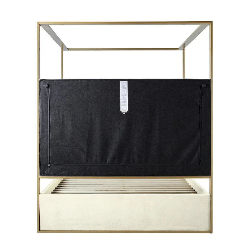 Milton Contemporary Upholstered King Size Canopy Bed by HULALA HOME