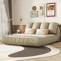 King Size Upholstered Bed w/ Thick Headboard Oversized Padded Backrest