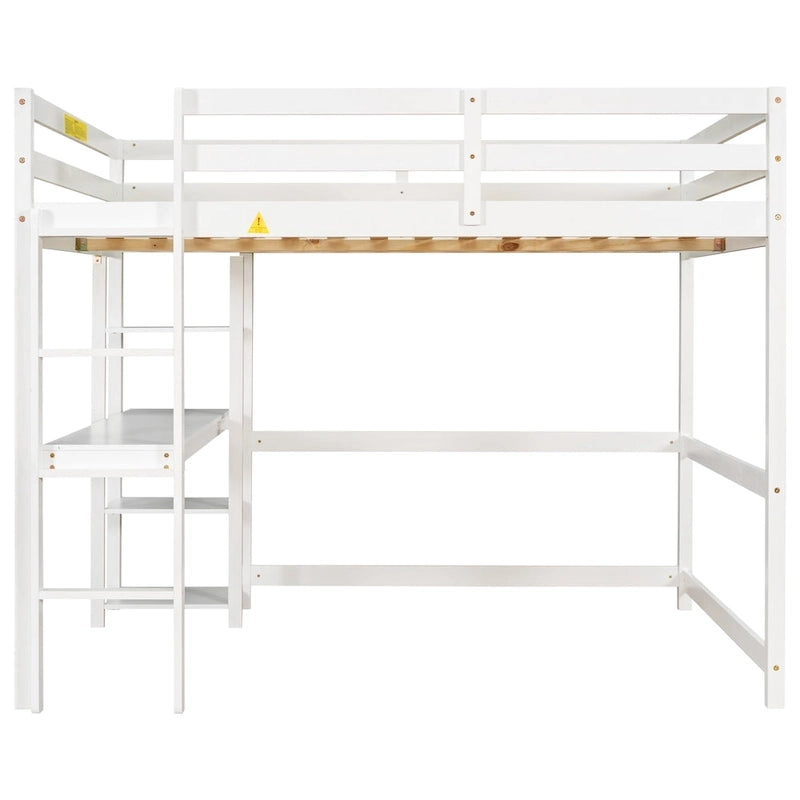 Full Loft Bed with Desk ,Shelves and Ladder