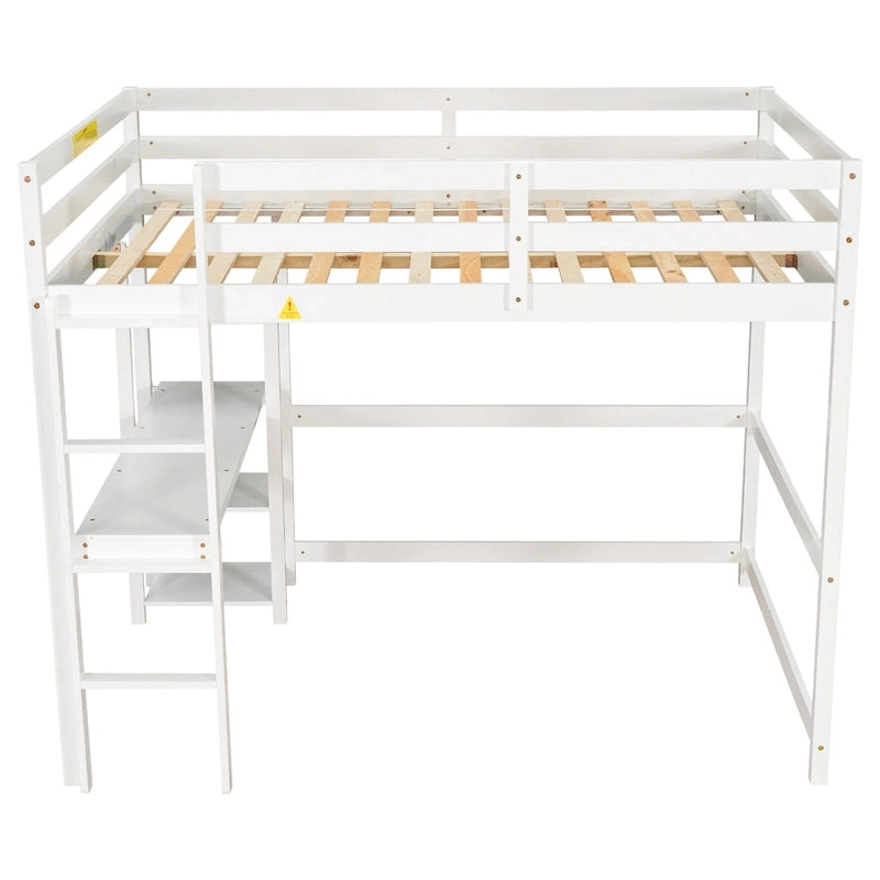 Full Loft Bed with Desk ,Shelves and Ladder