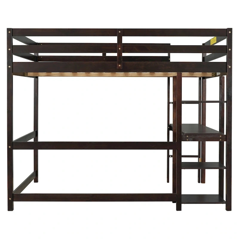 Full Loft Bed with Desk ,Shelves and Ladder
