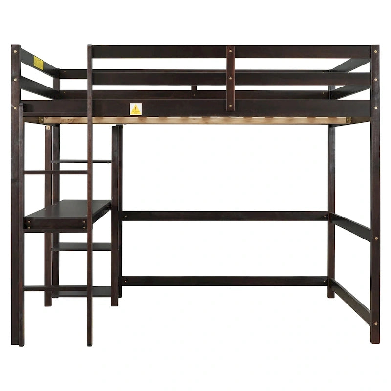 Full Loft Bed with Desk ,Shelves and Ladder