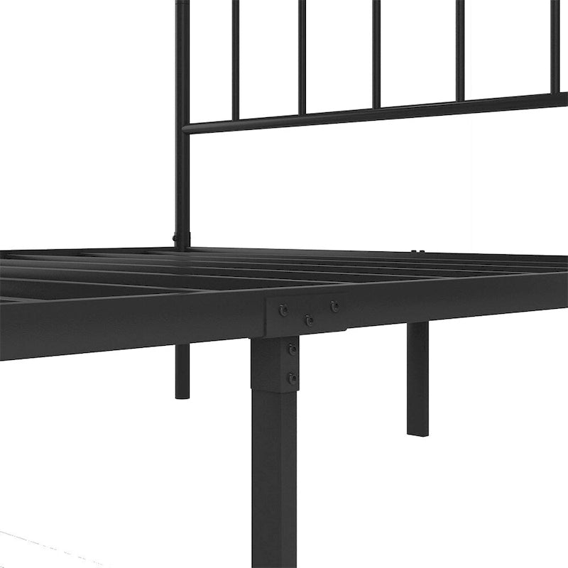 Queen Size Metal Platform Bed frame w/ Headboard No Box Spring Needed