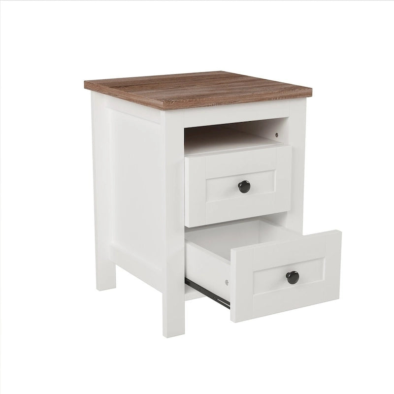 3-Pieces Bedroom Sets Farmhouse Platform Bed with Nightstand and Dresser