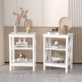 Javlergo Set of 2 Nightstand Bedside Table, Modern Small Side End Table with Open Storage Shelves