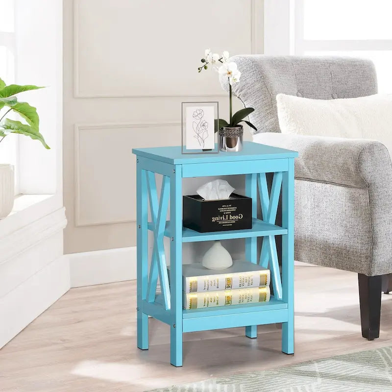 Javlergo Set of 2 Nightstand Bedside Table, Modern Small Side End Table with Open Storage Shelves