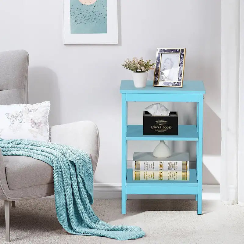 Javlergo Set of 2 Nightstand Bedside Table, Modern Small Side End Table with Open Storage Shelves