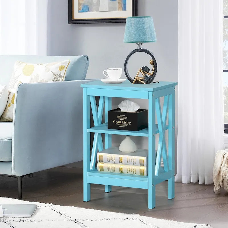 Javlergo Set of 2 Nightstand Bedside Table, Modern Small Side End Table with Open Storage Shelves