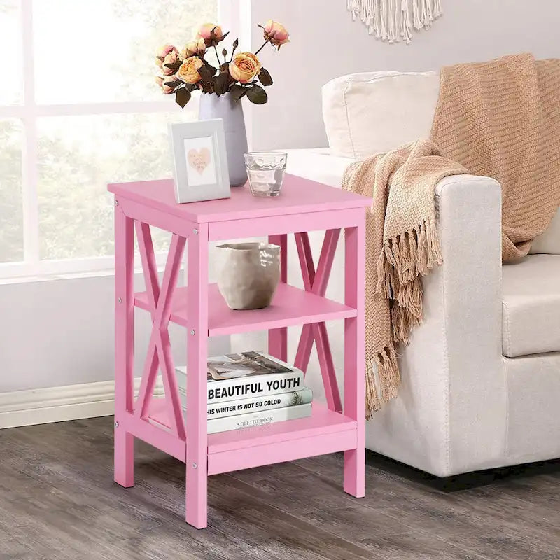 Javlergo Set of 2 Nightstand Bedside Table, Modern Small Side End Table with Open Storage Shelves