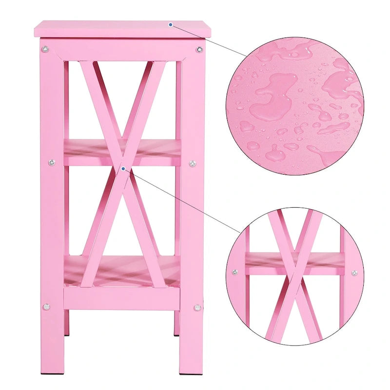 Javlergo Set of 2 Nightstand Bedside Table, Modern Small Side End Table with Open Storage Shelves
