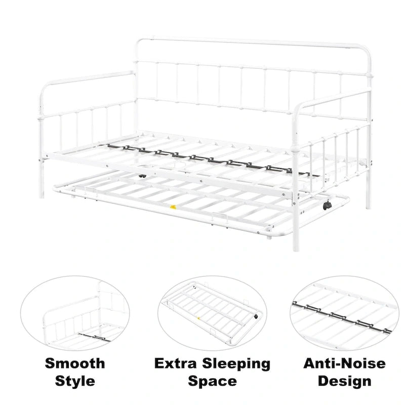 Metal Frame Daybed with trundle