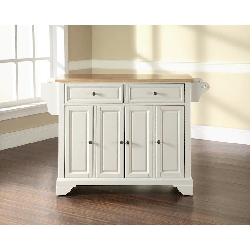 Crosley Lafayette Stainless Steel Top Full Size Kitchen Island/Cart - 51.5 W x 18 D x 36 H