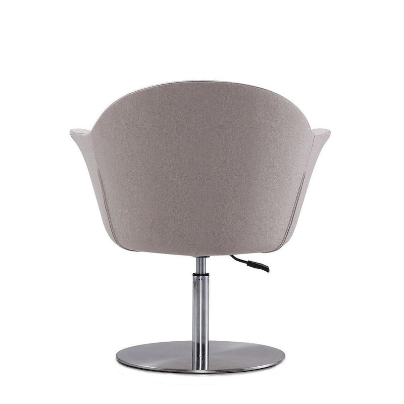 Manhattan Comfort Voyager Brushed Metal Woven Swivel Adjustable Accent Chair