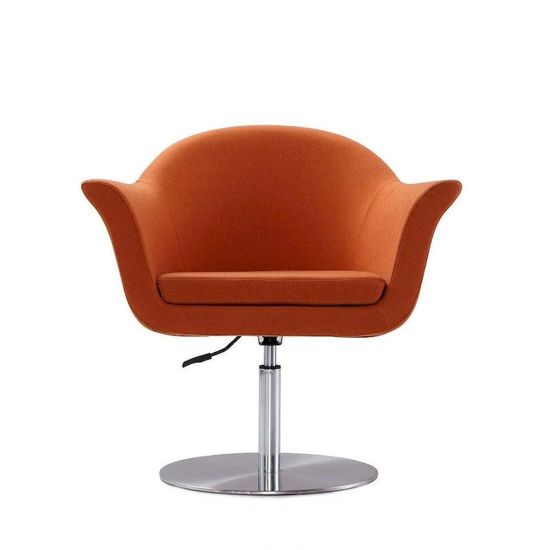 Manhattan Comfort Voyager Brushed Metal Woven Swivel Adjustable Accent Chair