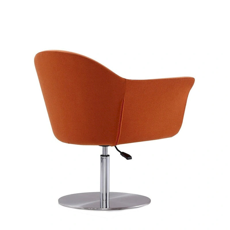 Manhattan Comfort Voyager Brushed Metal Woven Swivel Adjustable Accent Chair