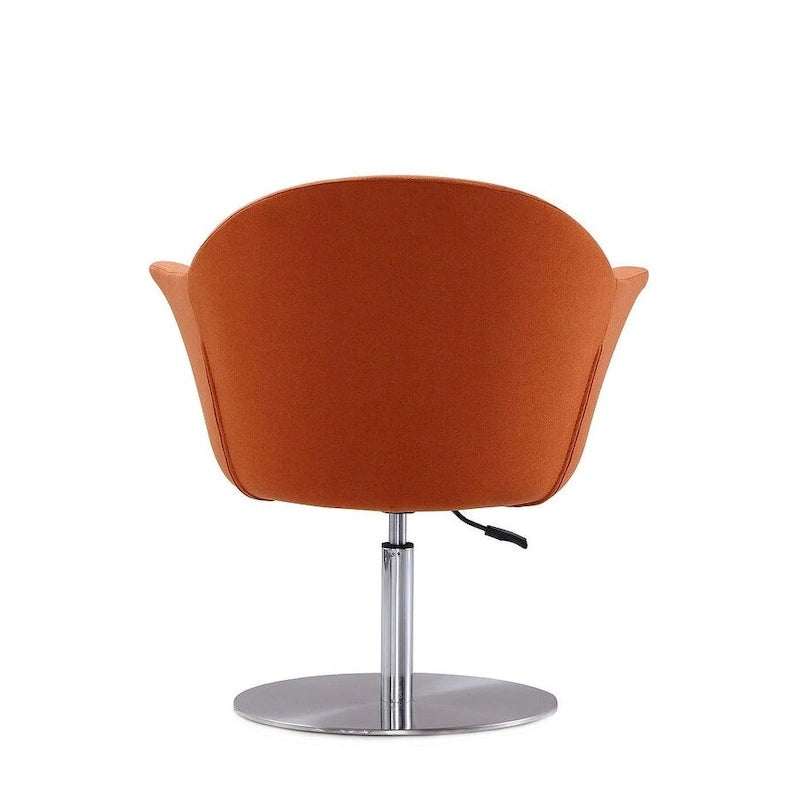Manhattan Comfort Voyager Brushed Metal Woven Swivel Adjustable Accent Chair