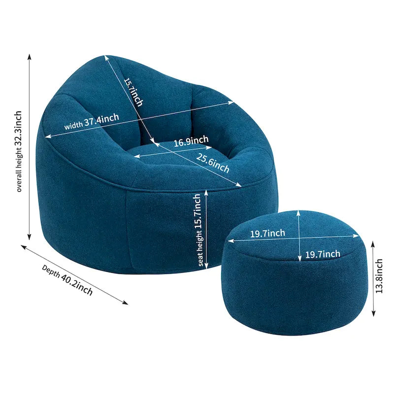 Bedding Bean Bag Sofa Chair With Footrest