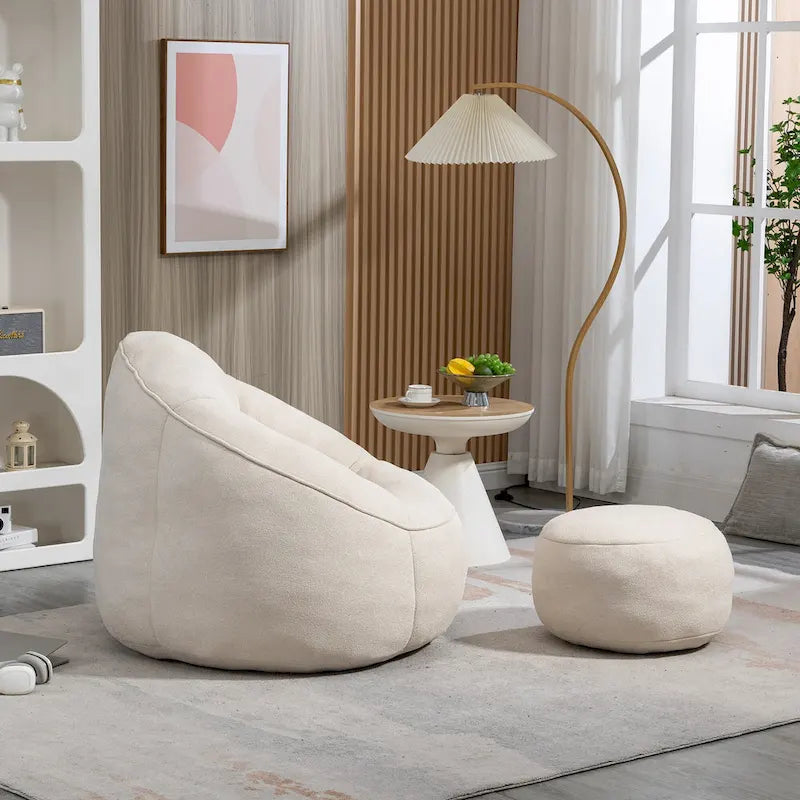 Bedding Bean Bag Sofa Chair With Footrest