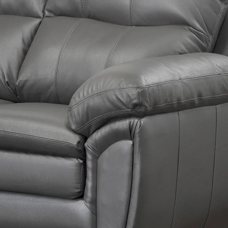 Marcus Grey Top Grain Leather Sofa/Loveseat Set - 38 x 86 x 36