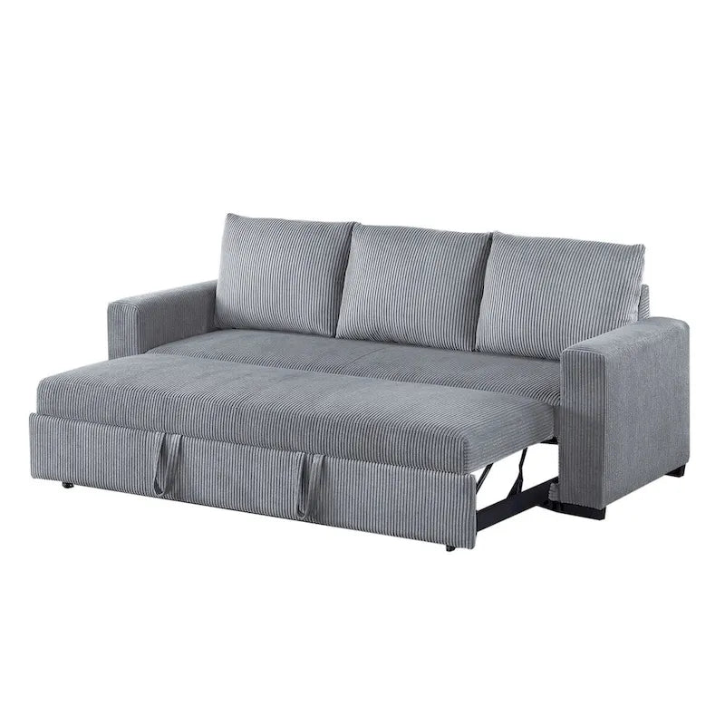 Corduroy Upholstered Convertible Sofa with Cushion Back