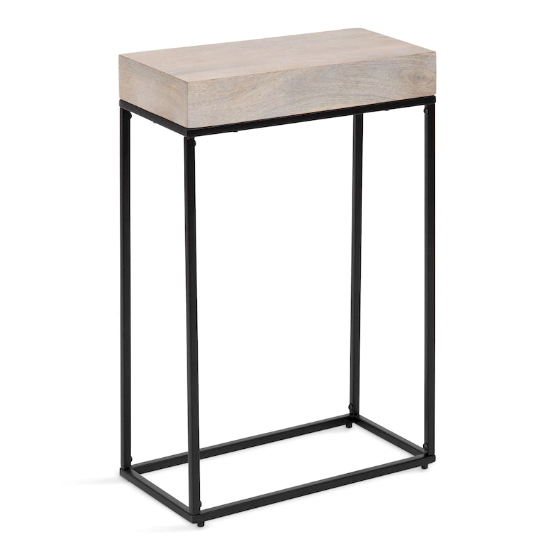 Kate and Laurel Karlsen Wood and Metal Slim Side Table