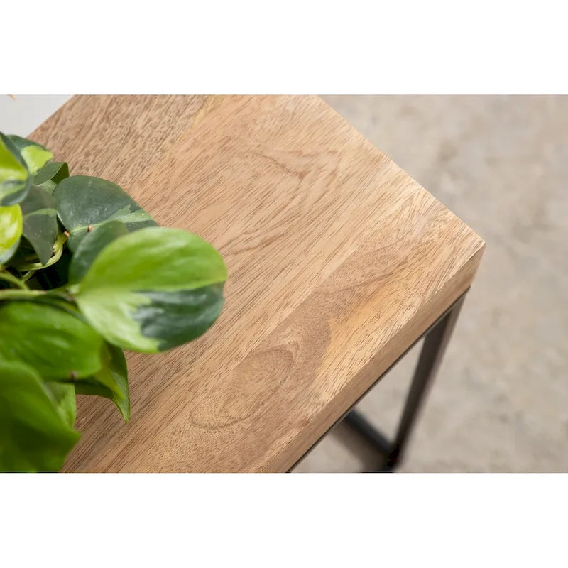 Kate and Laurel Karlsen Wood and Metal Slim Side Table